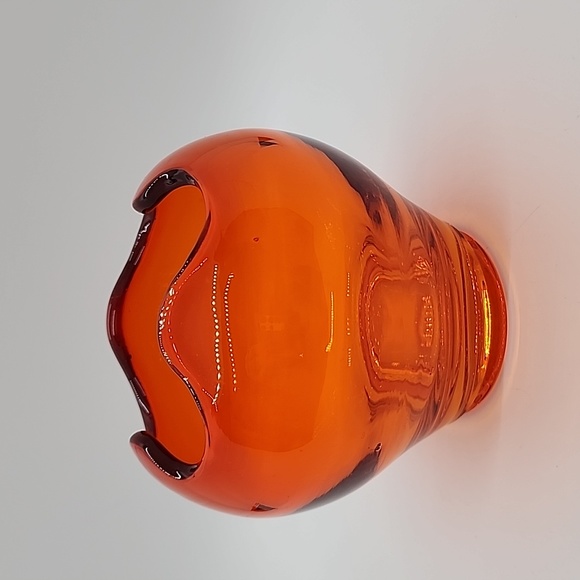 Vintage Viking Glass Epic Rose Bowl Persimmon - Picture 5 of 11